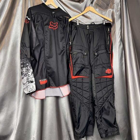 VTG Y2K FOX HART Racing Motocross Jersey M / Pants 32 Dirt Bike ATV Black Red - Picture 1 of 17
